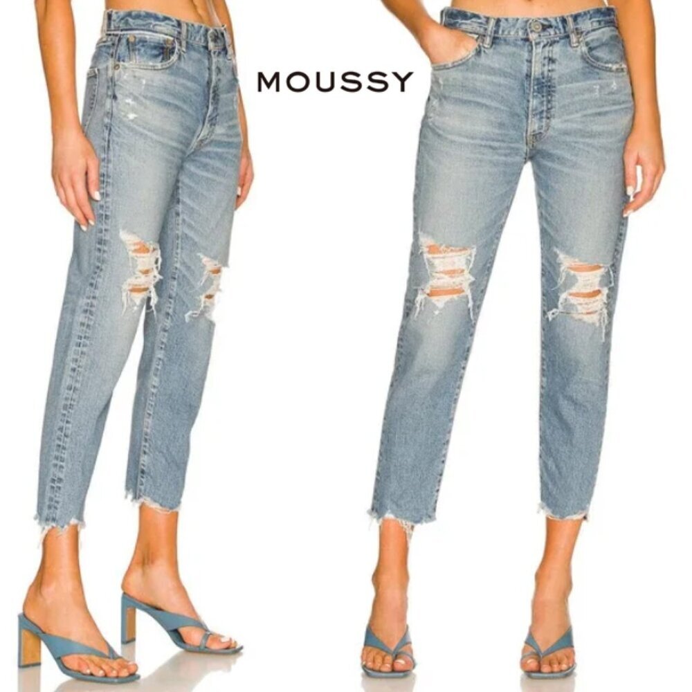 MOUSSY VINTAGE Carter Friend Tapered Denim Jeans Blue Size 28
